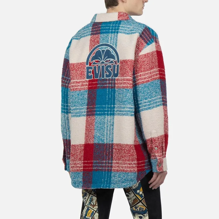 EVISU Shirts Men Red Plaid-3