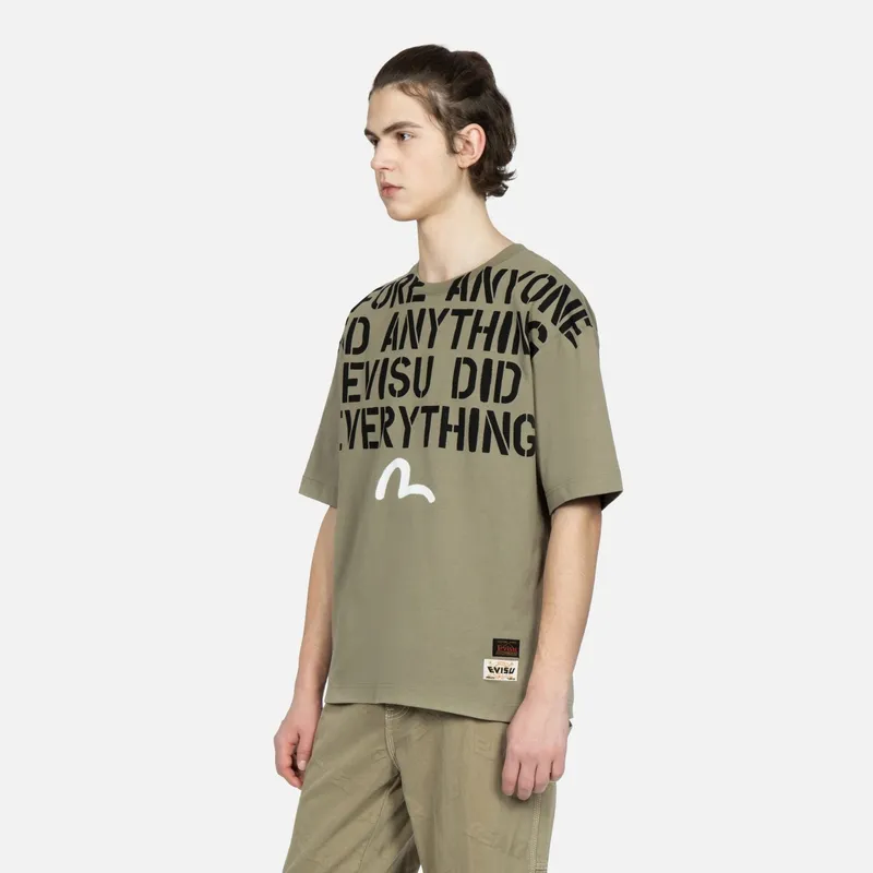 EVISU T Shirt Unisex Army Green-2