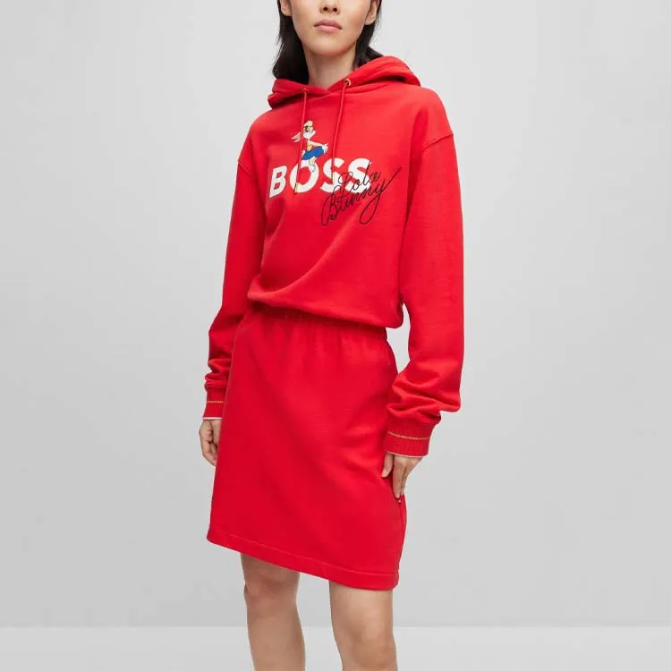HUGO BOSS HUGO BOSS X LOONEY TUNES SS23 Long Sleeved Dresses Women's Red-3
