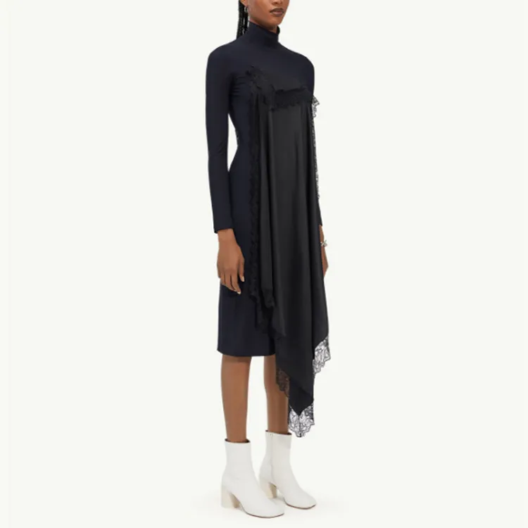 MM6 Maison Margiela Long Sleeved Dresses Women's Black-3