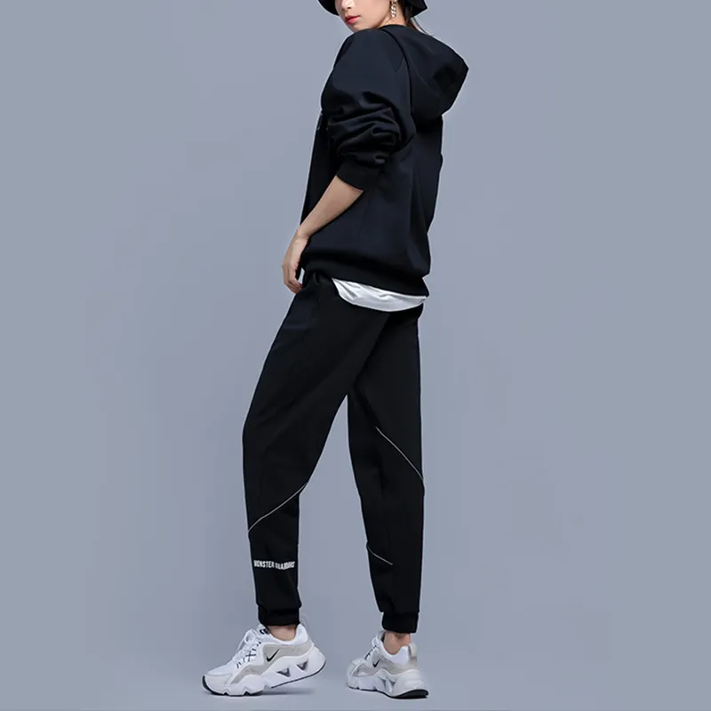 Monster Guardians Hooded Loose Fit Regular Sweatshirt Women's Phantom Black-5