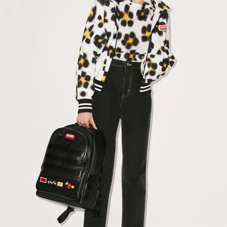KENZO Cow Leather Backpack Unisex Black-3