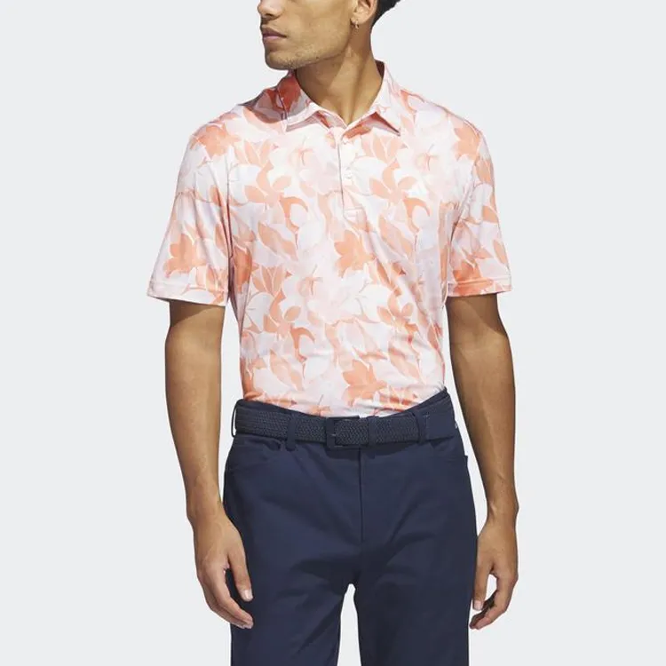Adidas Polo Shirts Men Fusion Coral Pink-2