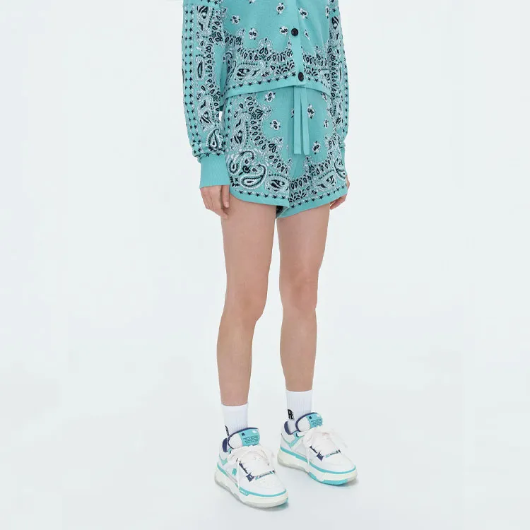 AMIRI Bandana-intarsia Knitted Shorts-5