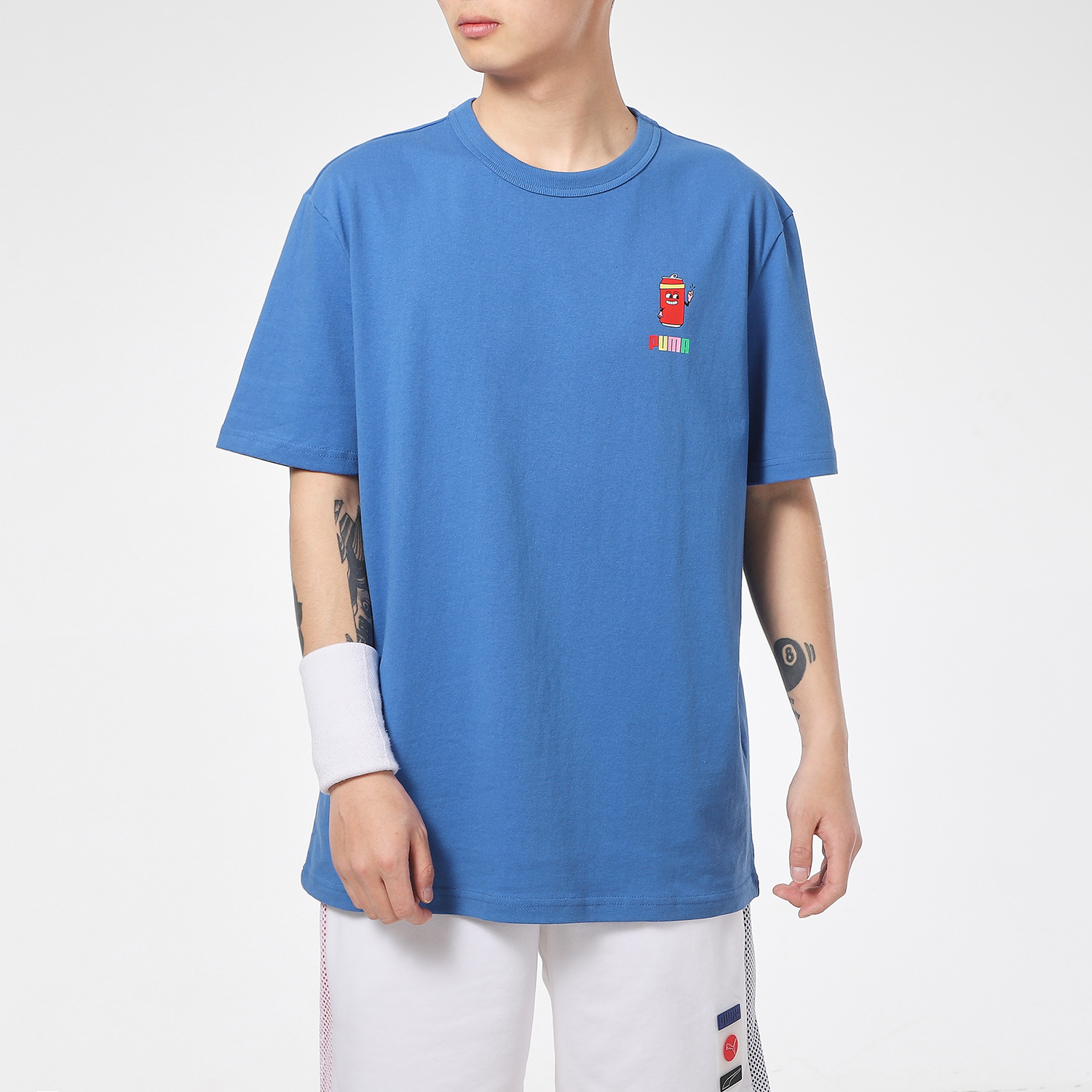 PUMA Downtown T-Shirts Men Blue S - POIZON