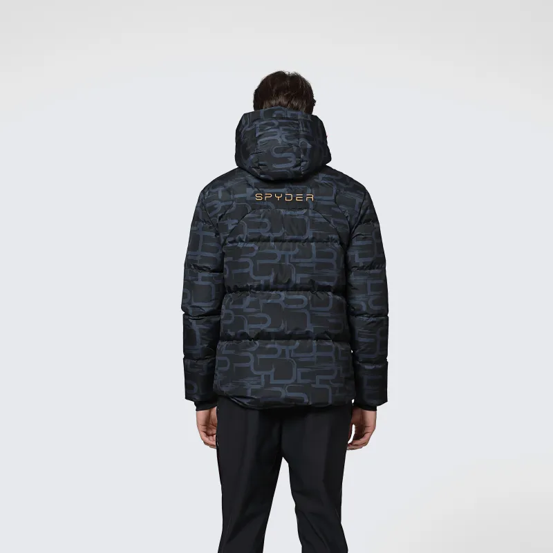 SPYDER Letter Solid Color Hooded Down Jacket Men's-5