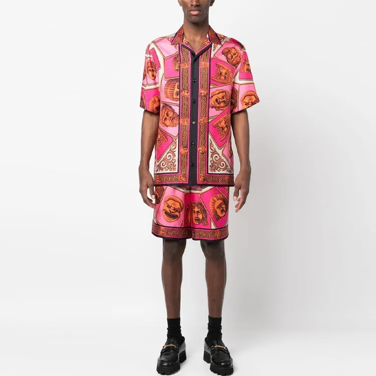 VERSACE Le Maschere Mask Silk Shorts-1