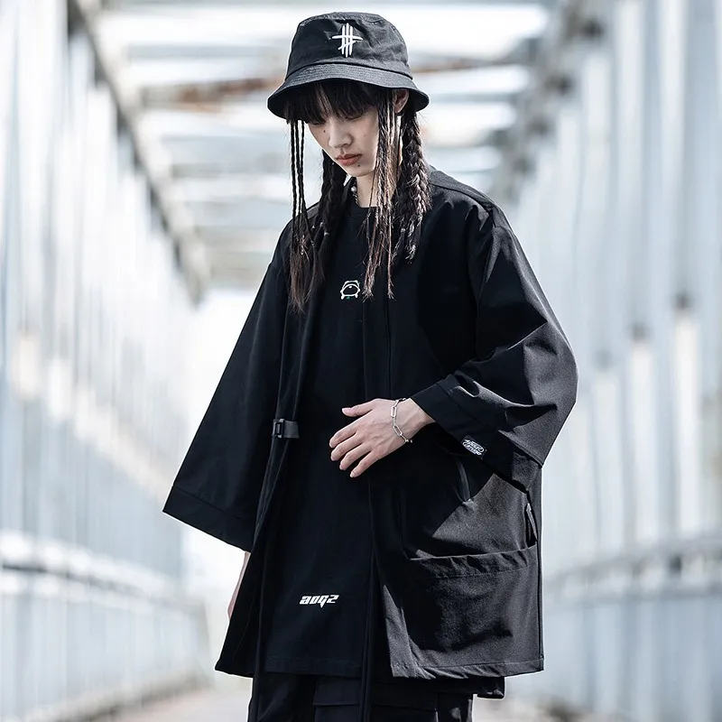 AOGZ 3/4 Sleeved Shirt Unisex Black-3