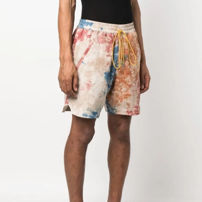 RHUDE Tie dye Linen Drawstring Shorts-3