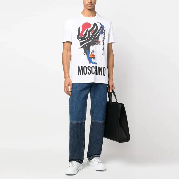 MOSCHINO Logo Printed Crewneck T Shirt-1