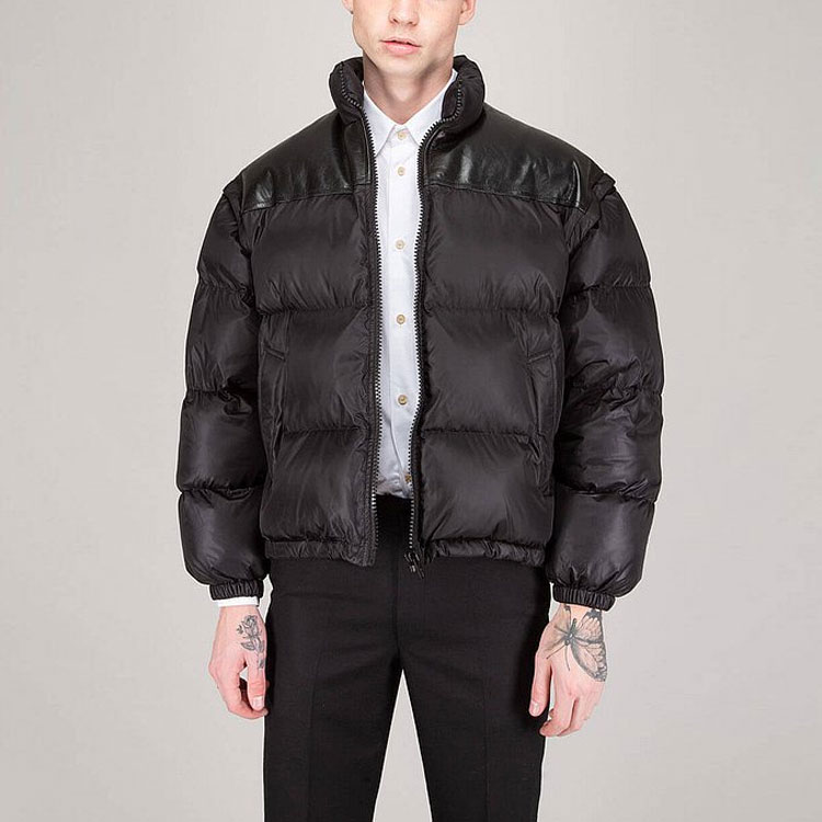 CELINE Homme Leather-Panelled Quilted Padded Shell Jacket