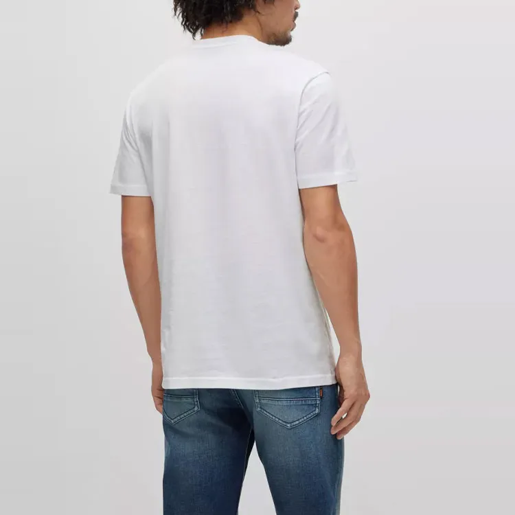 HUGO BOSS T Shirts Men Blue With White Lettering-2