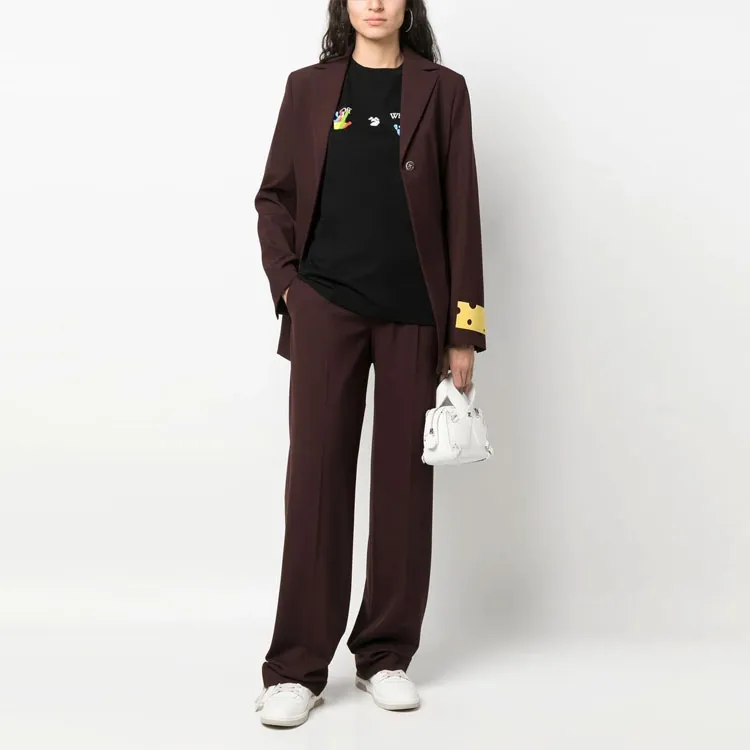 OFF WHITE Women's Kids Swimming Logo Casual S/S T shirt Black/Multi-1