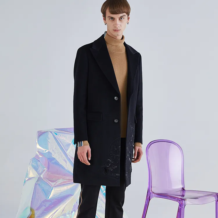 DAVID NAMAN Coats Men Black-3