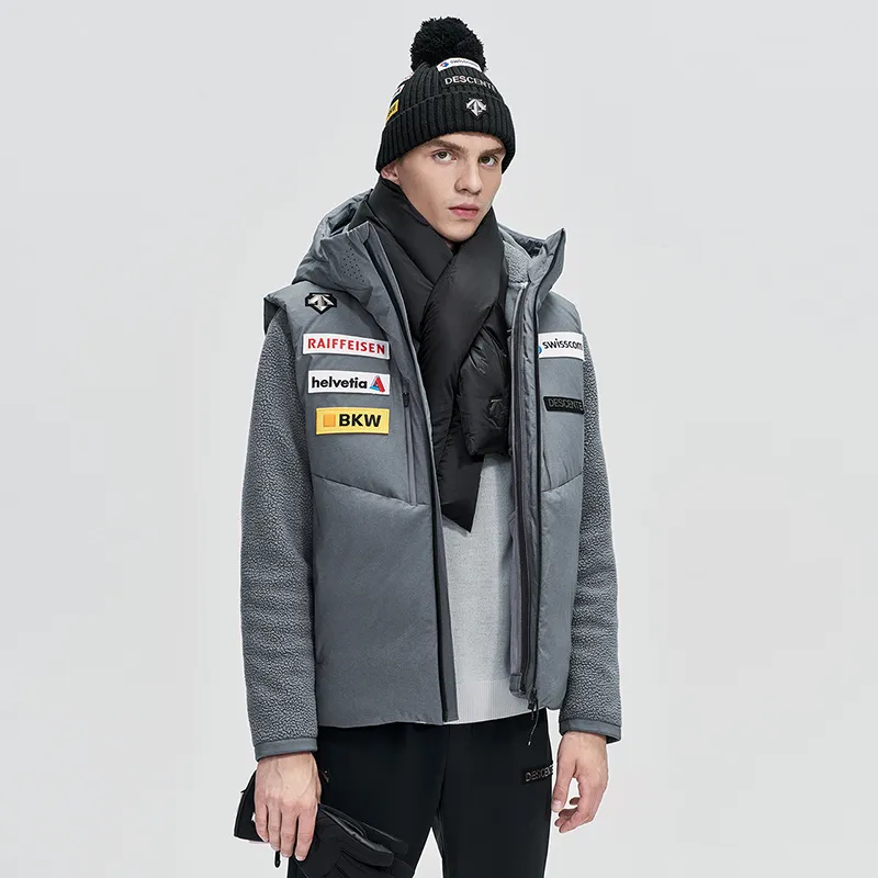 DESCENTE Ski Style Letter Hooded Thickened Puffer Jacket Men's-7