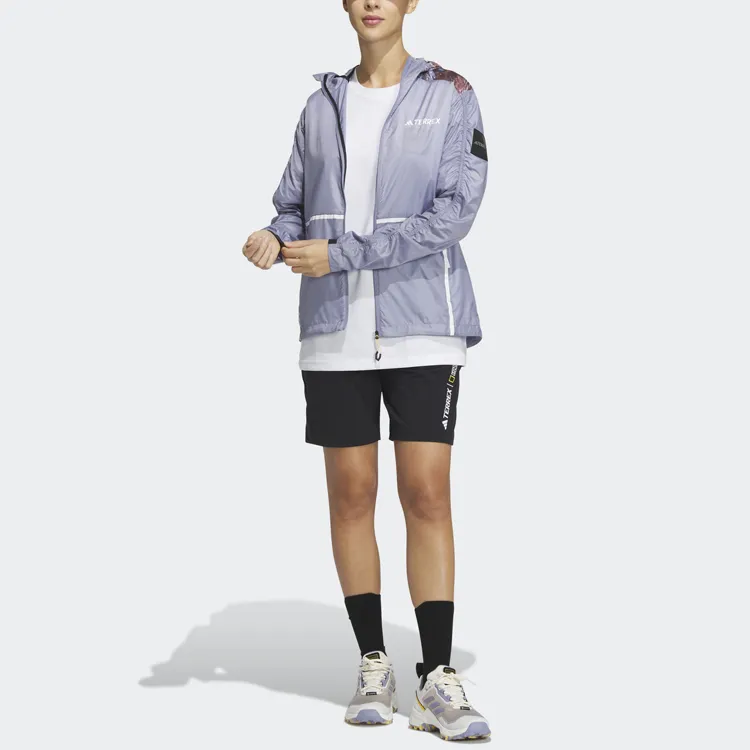Adidas National Geographic Co branded Section Sun Protection Clothing Women's Silver Gray Violet-4