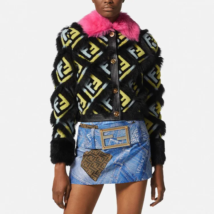 VERSACE Fendace Ff Shearling Jacket Multicolor-1