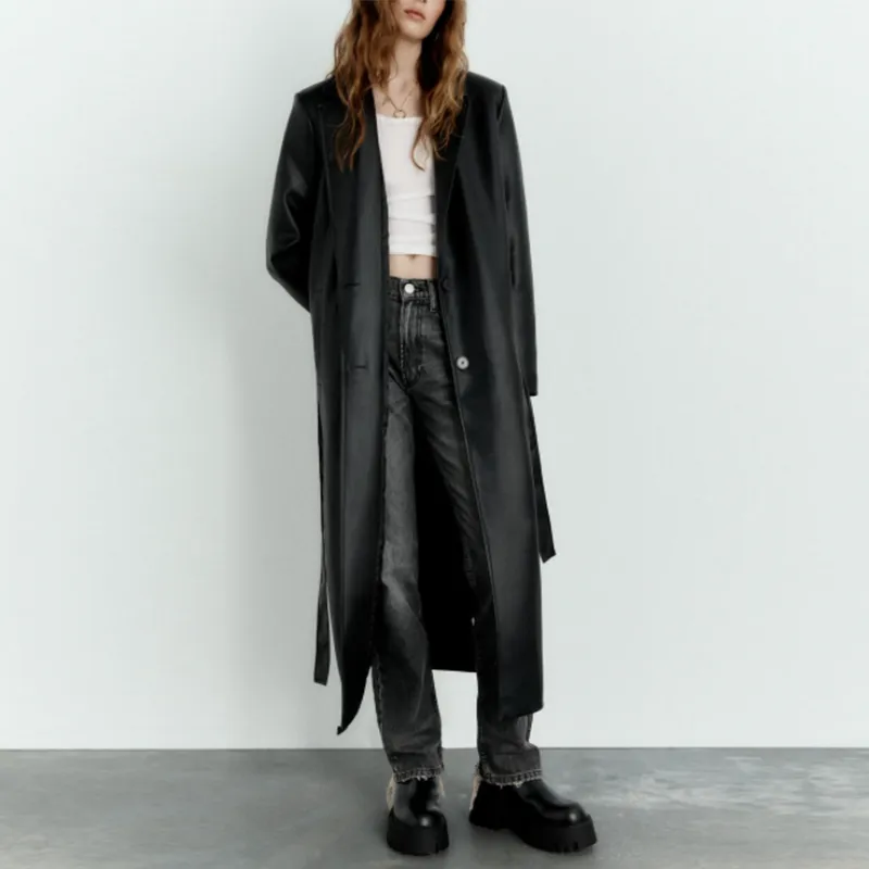 ZARA Trench Coats Women's Black-2