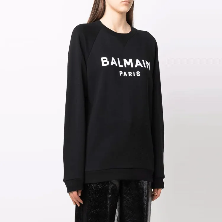 BALMAIN Printed Logo Sweatshirt 'Noir/Blanc'-1