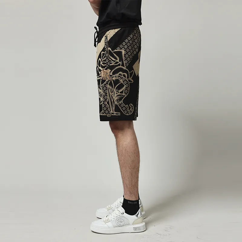 RARE Knitted Fabric Casual Shorts Men's Multicolor-5