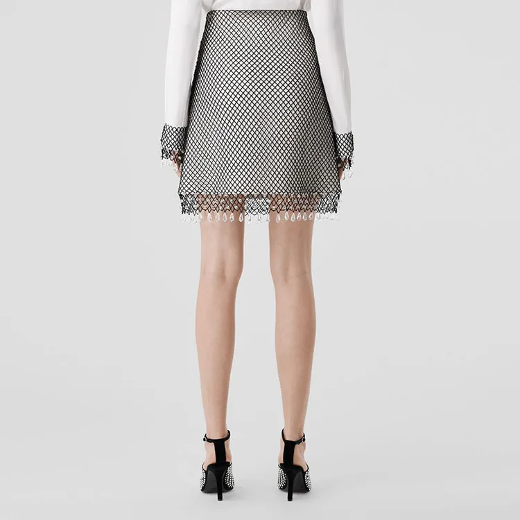 Burberry Casual Short Skirts Women's Black/White-2
