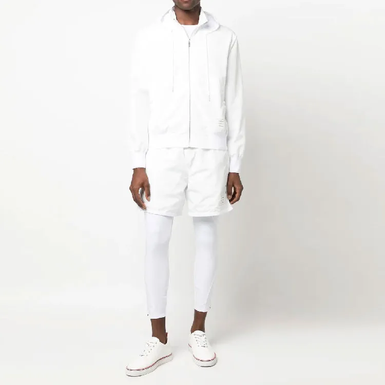 THOM BROWNE Logo Patch Drawstring Track Shorts-1