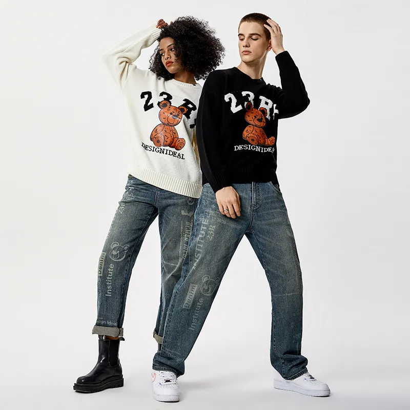 23R+ Sweaters Unisex White-3