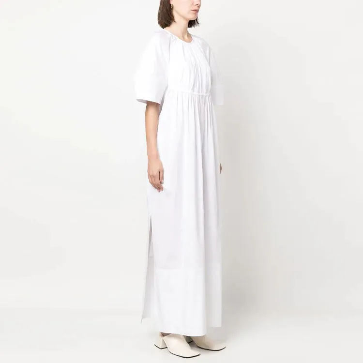 JIL SANDER Gathered Short sleeve Maxi Dress-3