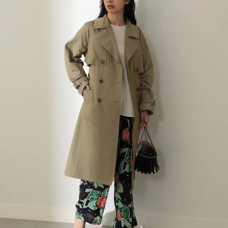 Beams Trench Coats Women's Beige-2