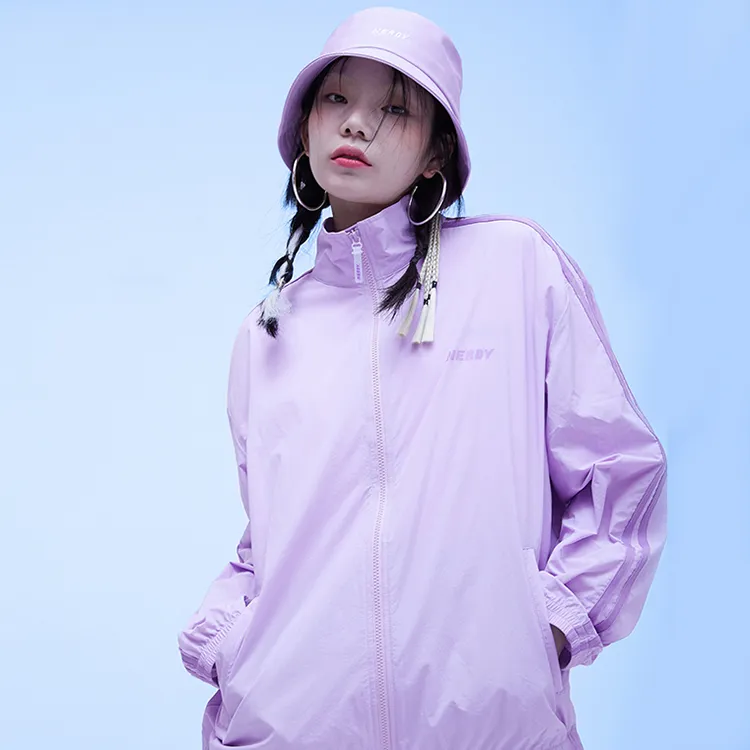 NERDY Water-Resistant Quick-Dry Windproof Windbreaker Jacket Unisex Bright Purple-2