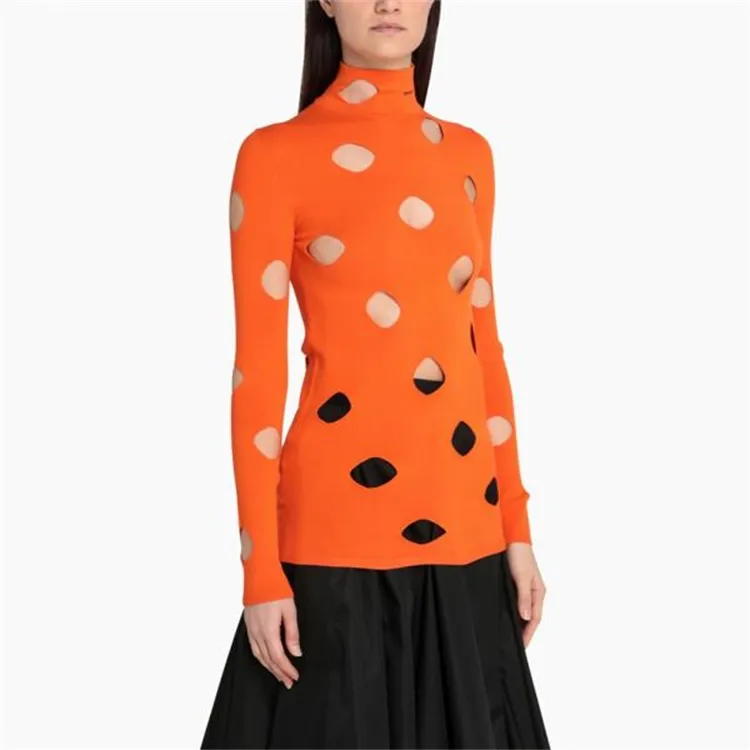 PRADA SS21 Slim Fit Sweater Women's Orange-5