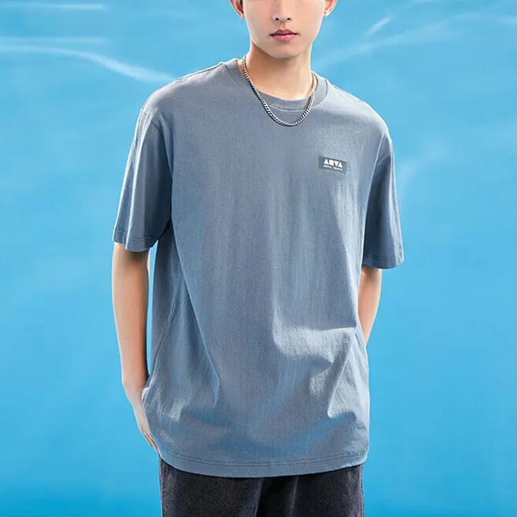 Anta Life Collection Drop Shoulder Sleeve T-Shirt Unisex Snowy Rock Gray-1