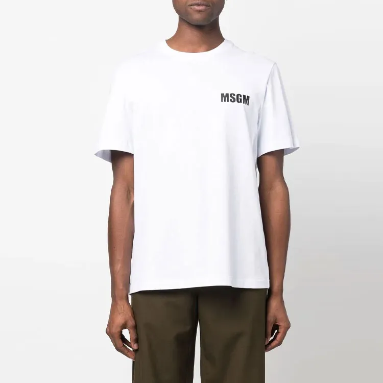 MSGM Logo Printed Crewneck T Shirt-1