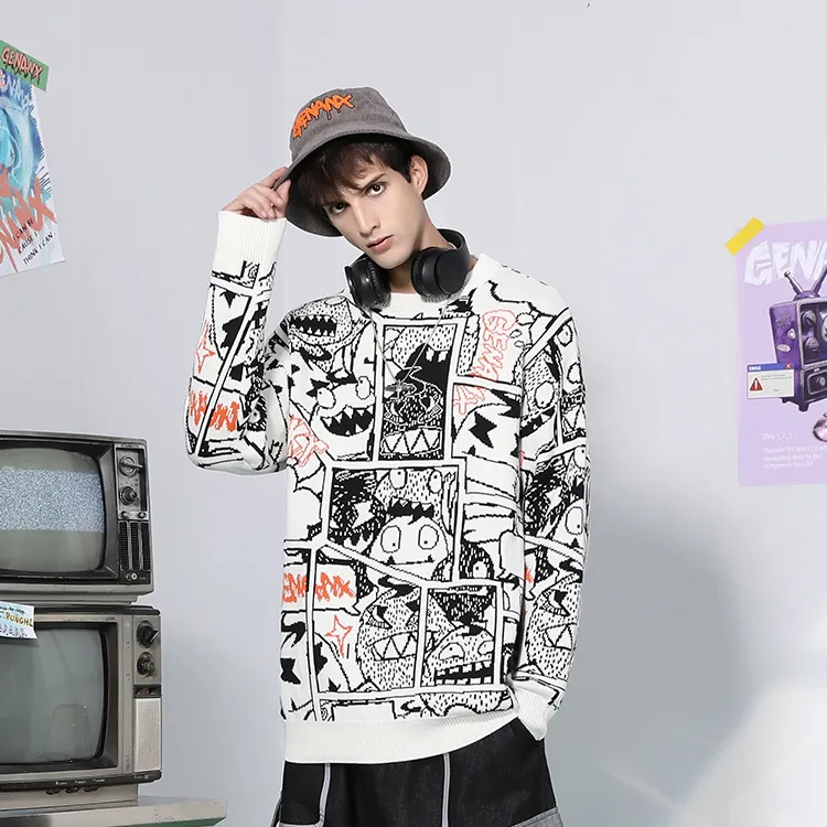GENANX Sweaters Unisex White-2
