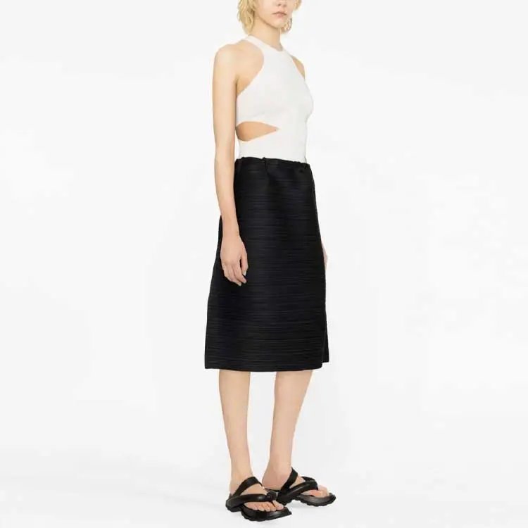 PLEATS PLEASE ISSEY MIYAKE SS23 Casual Long Skirt Women's Black-2