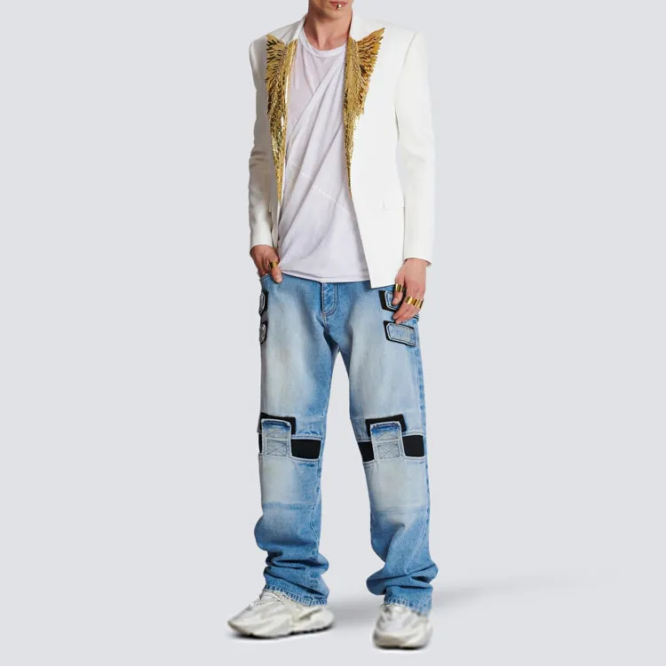 BALMAIN FW22 Business Suits Coats Men's White-1