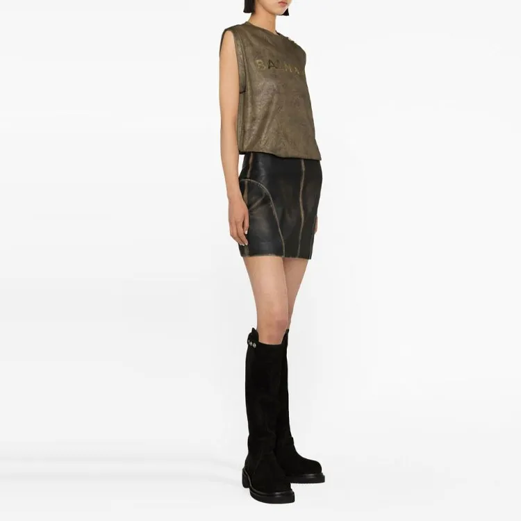 BALMAIN Logo print Organic cotton Tank Top-3