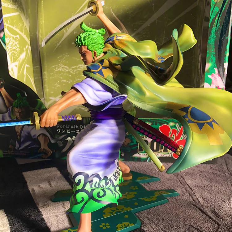 MegaHouse Roronoa Zoro One Piece Zoro Tenryuichi Wano Country Kimono Scale Figures 23cm-2