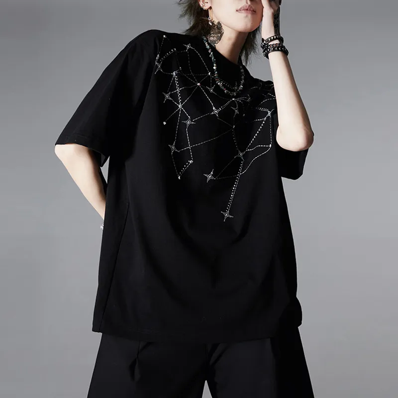 0-CROWORLD T-Shirts Men Black-2
