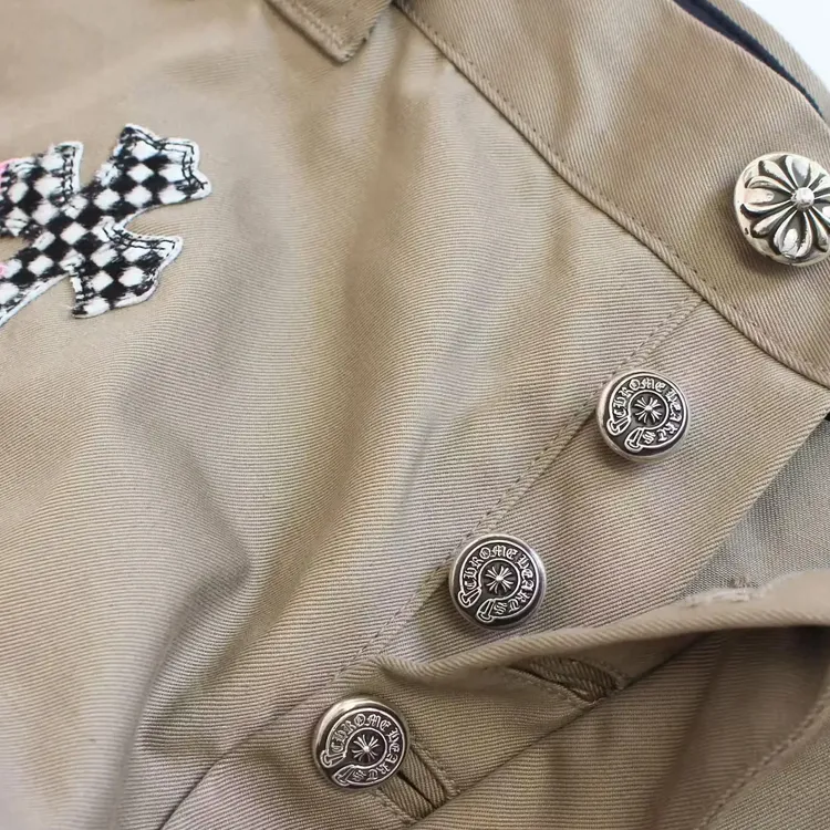 Chrome Hearts Pink & Checkered Cross Patch Carpenter Pants-2
