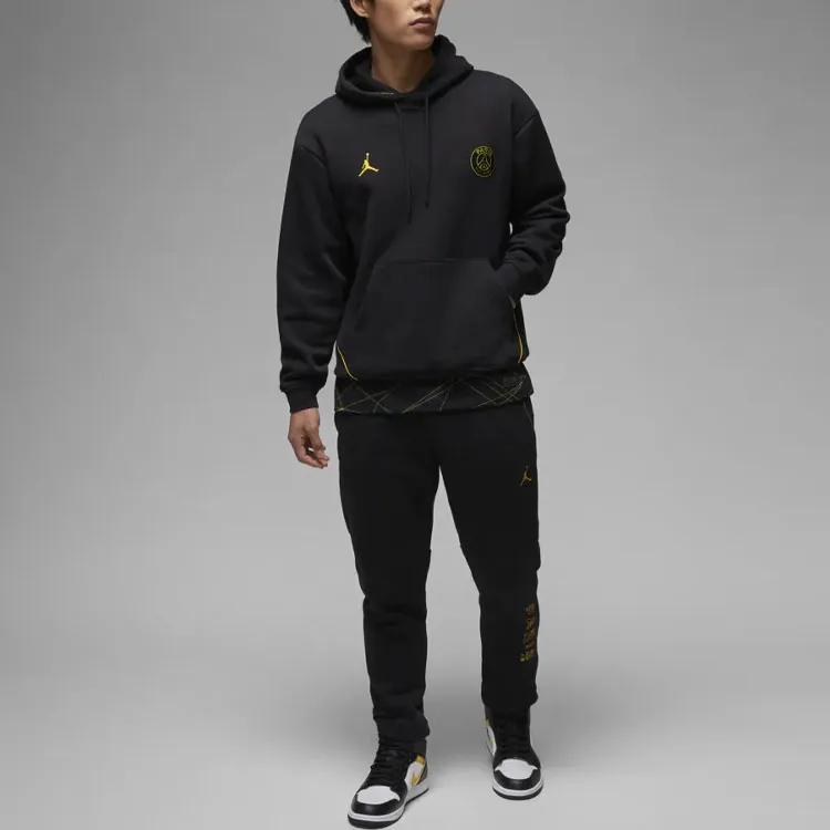 JORDAN X Paris Saint Germain Logo Fleece Pullover Hoodie Asia Sizing-2