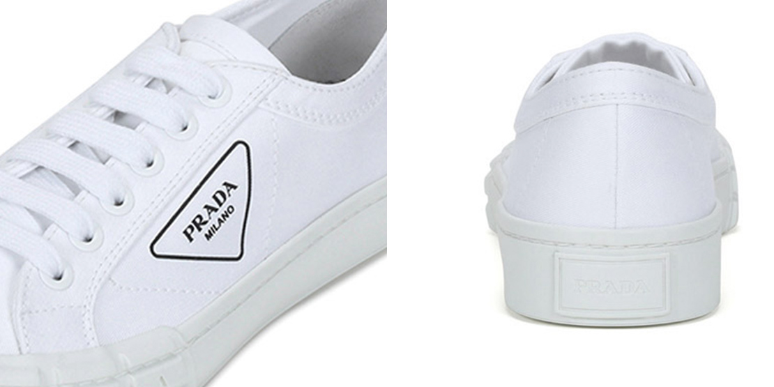 PRADA Canvas Shoes Men Low-Top White US M 7.5 - POIZON