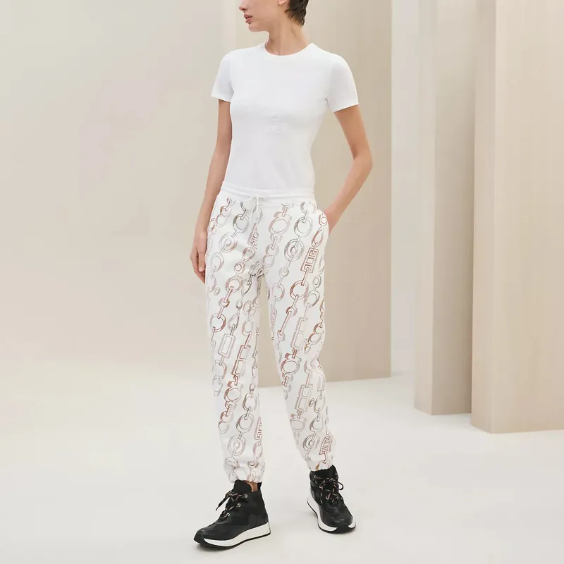 HERMES Sports Pants Men White-2