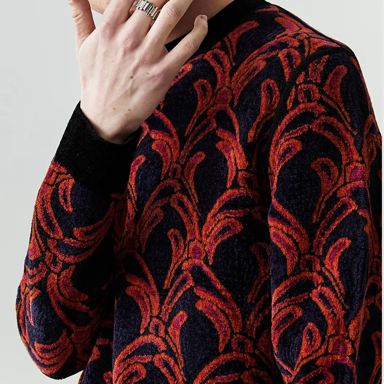 DAVID NAMAN Sweater Men's Orange Red-5