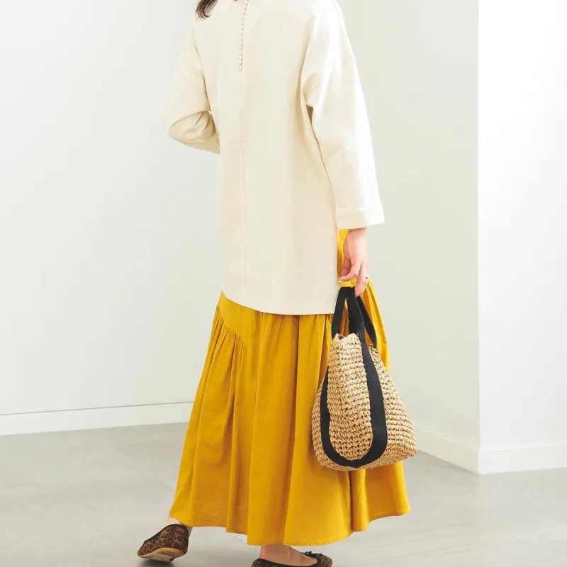 Beams Casual Long Skirts Women's Mustard-5