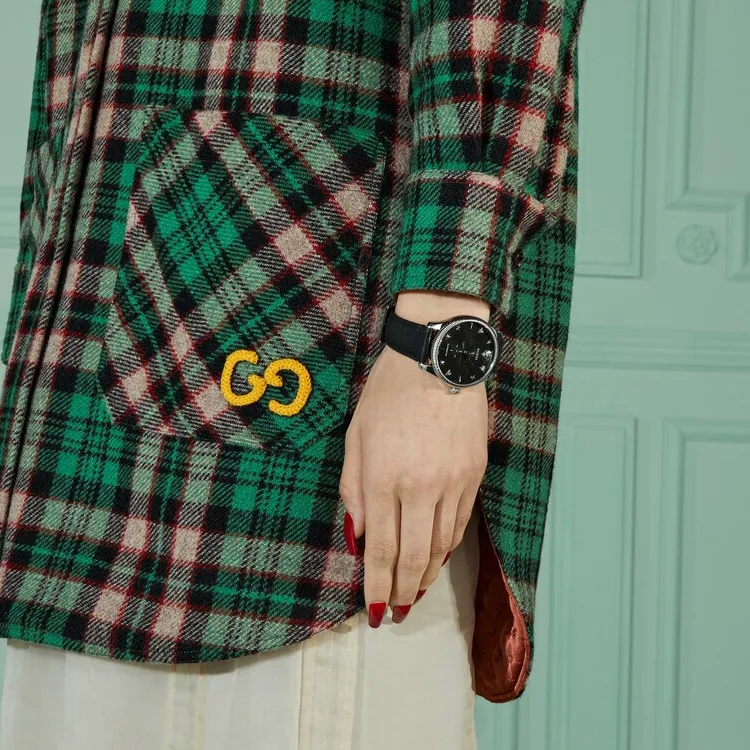 GUCCI G-Timeless Collection Wrist Watch Automatic Mechanical Movement Leather Watch Bands 40mm Black Dial Men's Watches-3