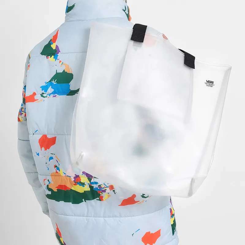 Vans Polyurethane Tote Bag Shopping Bag Handbag Regular Unisex White Transparent-3