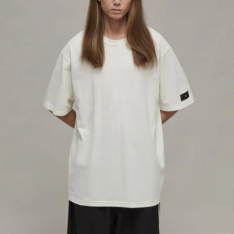 Y 3 T Shirts Unisex Gray White-1