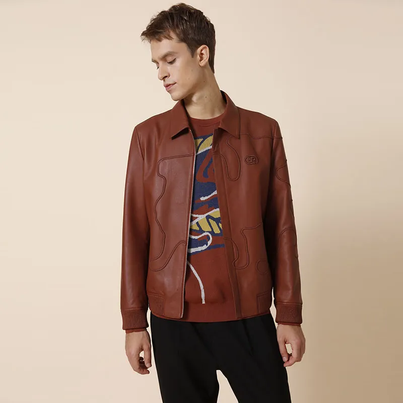 RARE Leather Jackets Men Red-4