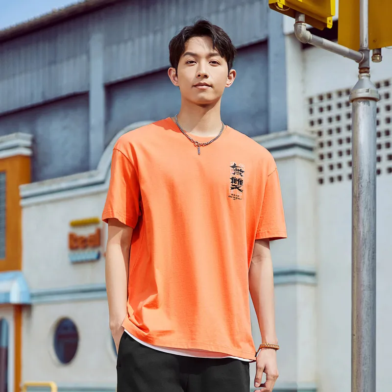 Erke T Shirt Men's Soft Light Orange-5
